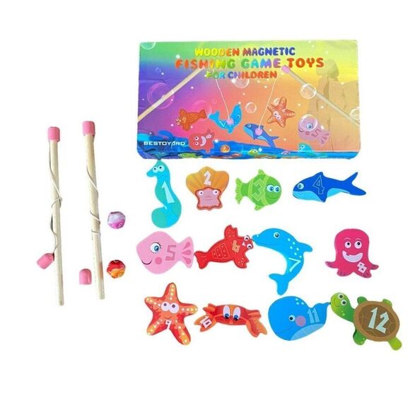 Wood magnetic Fishing Counting Game - Picture 1 of 5